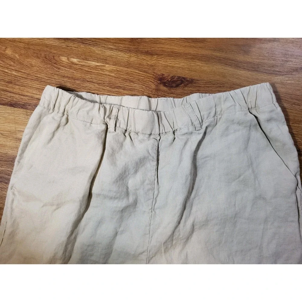 Quince Size M Beige 100% Linen Pull On Pants